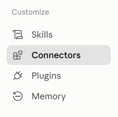 Open the connectors screen in your app