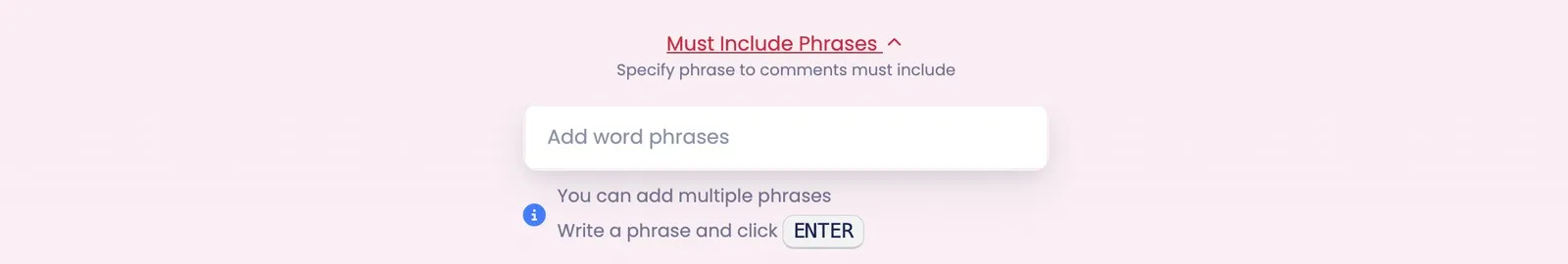 Must Include Phrases: