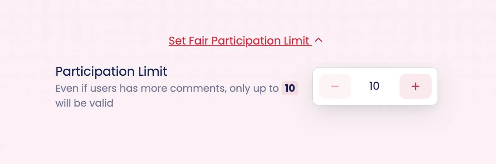 Set Fair Participation Limit: