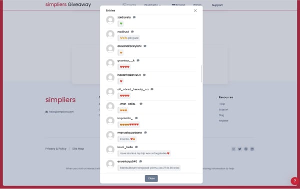Pick a winners from all comments and likes for Instagram Giveaway